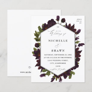 Papier Budget Halloween Mariage floral pourpre - SM