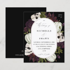 Papier Budget Halloween violet floral et Mariage crâne