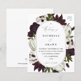 Papier Budget Halloween violet floral et Mariage crâne W
