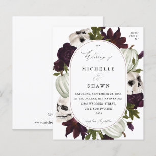 Papier Budget Halloween violet floral et Mariage crâne W