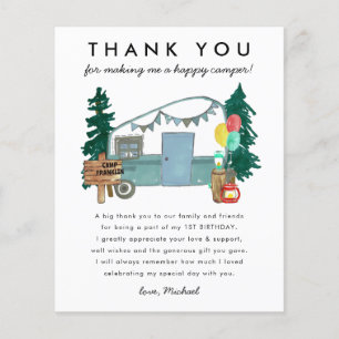 Papier Budget Happy Camper Camping Merci Anniversaire