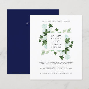 Papier BUDGET Hedera   Green Ivy Navy Mariage botanique