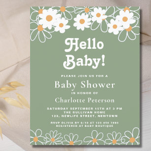 Papier Budget Hello Baby Daisy Baby shower Invitation