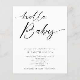 Papier Budget Hello Baby shower Minimal Sexe Noir