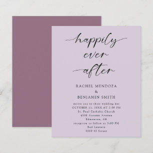 Papier Budget Heureux Jamais Après Mariage Purple Élégant