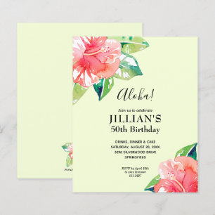 Papier Budget Hibiscus tropicaux Invitations d'anniversai