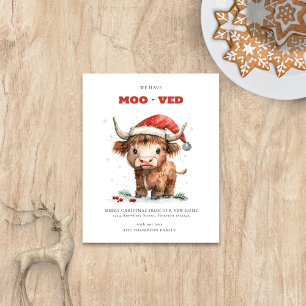 Papier Budget Highland Cow Nouvelle adresse Joyeux Noël