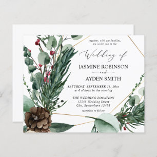 Papier Budget Hiver Berries & Pine Mariage vert 2