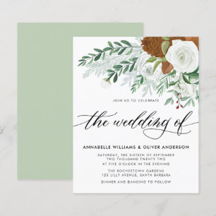 Papier Budget Hiver Faire-part de mariage de verdure