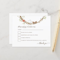 Budget Hiver Pines Berries Festive Mariage RSVP