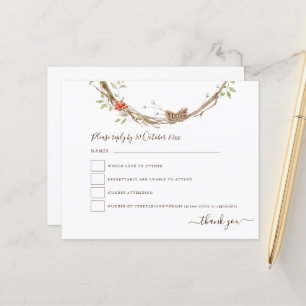 Papier Budget Hiver Pines Berries Festive Mariage RSVP