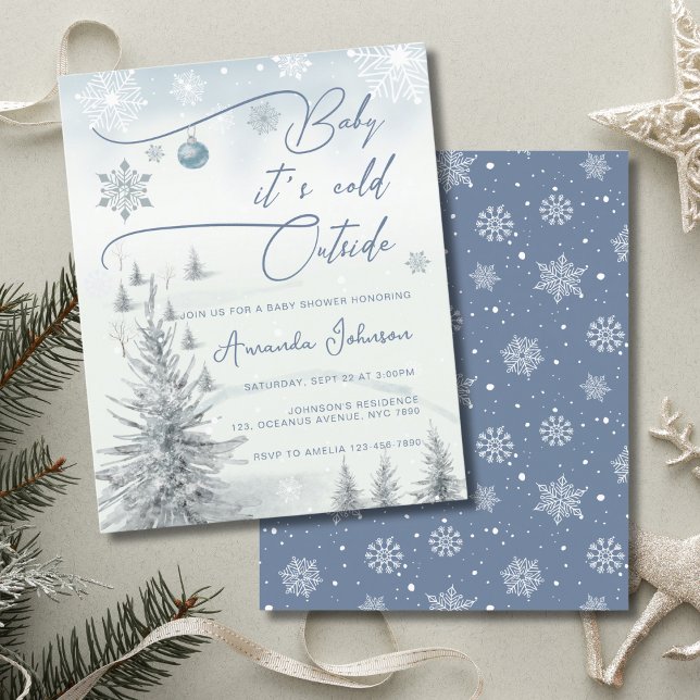 Papier Budget Hiver Son Baby shower Froid À L'Extérieur (Créateur téléchargé)