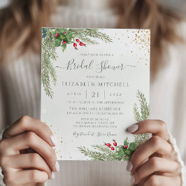 Papier Budget hiver verdure Invitation à la douche nuptia