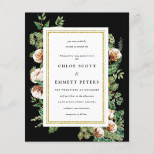 Papier Budget Holly Pine Hiver Mariage Invitation