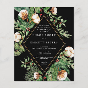 Papier Budget Holly Pine Hiver Mariage Invitation