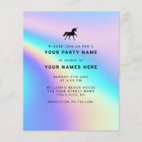 Budget Holographique Moderne Invitations élégantes