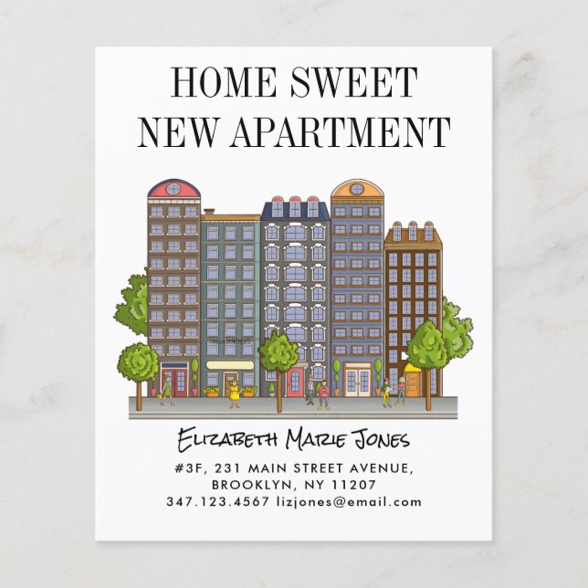 Papier Budget Home Sweet New City Appartement Moved Movin (Devant)