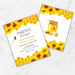 Papier Budget Honeypeb Parents to Bee Baby shower Invitat