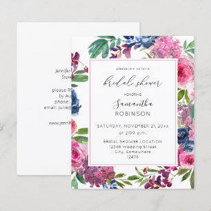 Papier Budget Hot rose et bleu marine Fête des mariées fl