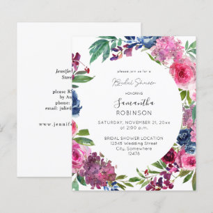 Papier Budget Hot rose et bleu marine Fête des mariées fl