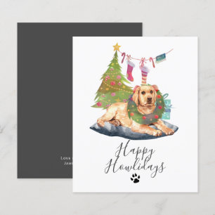 Papier BUDGET Howlidays Jaune Labrador Chien Noël
