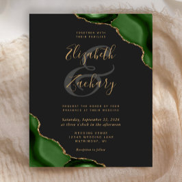 Papier Budget Hunter Green Agate Corners Dark Wedding