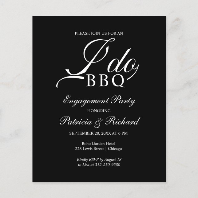 Papier Budget I DO BBQ Engagement Invitations de la parti (Devant)