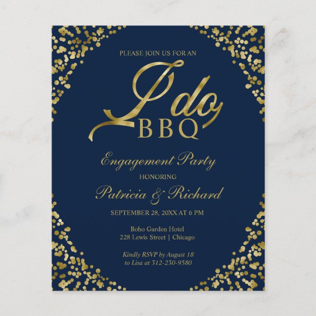 Papier Budget I DO BBQ Engagement Invitations de la parti (Devant)