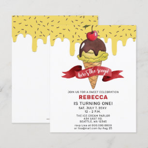Papier Budget Ice crème fête invitation Anniversaire