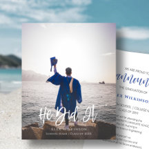 BUDGET Il L'A Fait Moderne Photo Grad Faire-part