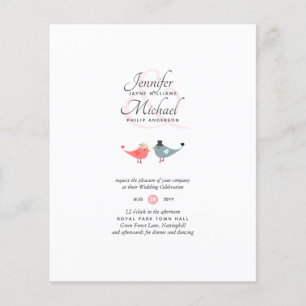 Papier Budget Inséparables Moderne Mariage Corail Invite