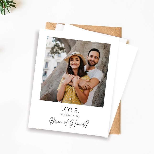 Papier Budget Instant Photo Be My Man of Honor Propositio (Créateur téléchargé)