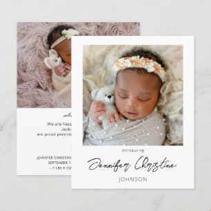 Papier Budget Instantané Deux Faire-part de naissance pho