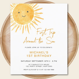 Papier Budget Invitation d'anniversaire de Sun Boy