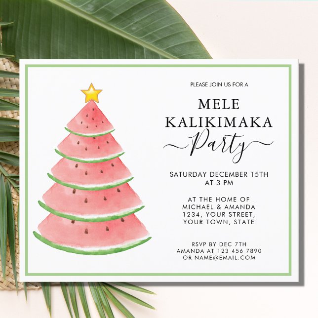 Papier Budget Invitation du parti Mele Kalikimaka (Créateur téléchargé)