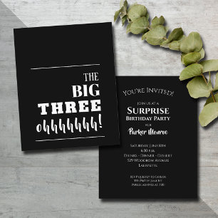 Papier Budget Invitations noir et blanc 30e anniversaire