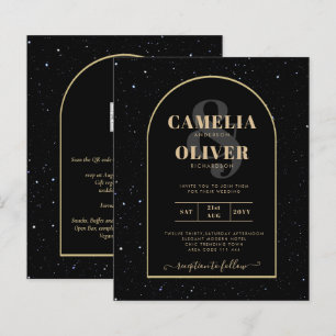 Papier BUDGET Jet BLACK OR étoile Nuit étoilée INVITE