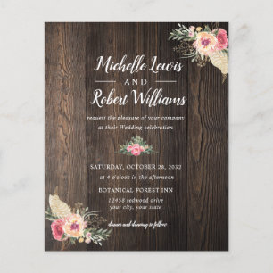 Papier BUDGET Jolie texture bois rose mariage floral