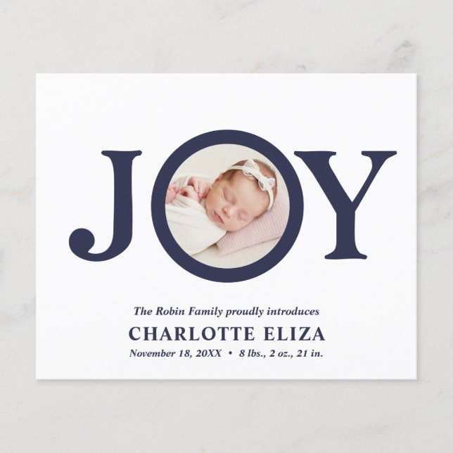 Papier BUDGET Joy White Navy Photo Baby First Christmas (Devant)