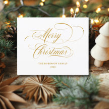 Budget Joyeux Noël Gold Script Typographie