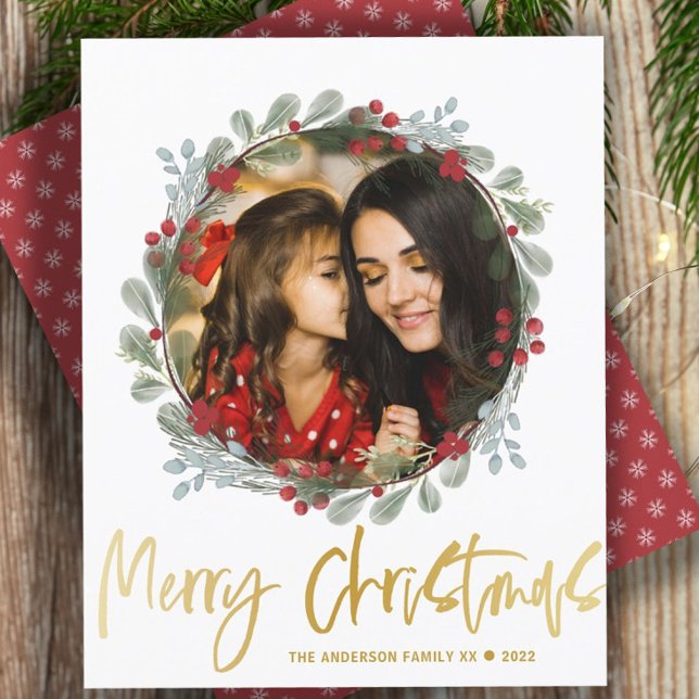 Papier Budget Joyeux Noël Photo Botanique (Créateur téléchargé)