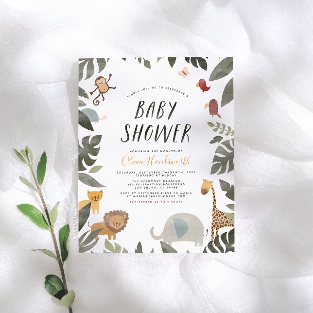 Papier Budget Jungle Animaux Histoire Livre Baby shower G (Créateur téléchargé)