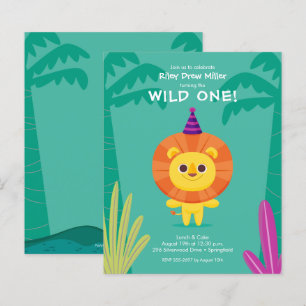 Papier Budget Jungle Lion Invitations d'anniversaire de l