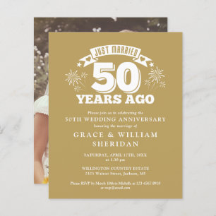 Papier Budget juste marié 50e anniversaire Invitation pho