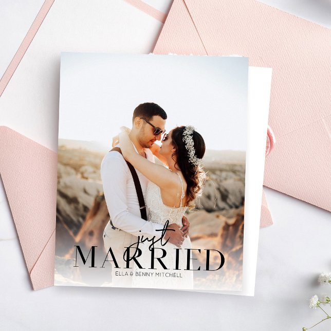 Papier Budget Juste Marié BT Photo Mariage Faire-part (Créateur téléchargé)