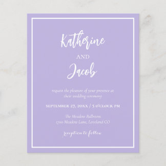 Papier Budget Lavender Faire-part de mariage moderne