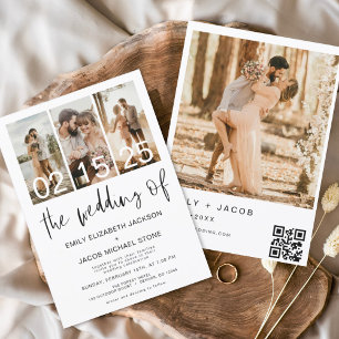 Papier Budget Le Mariage de la photo Code QR Minimaliste