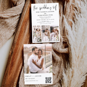 Papier Budget Le Mariage du code QR minimaliste