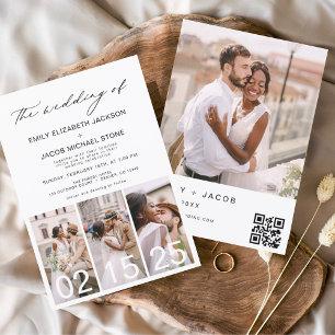 Papier Budget Le Mariage du code QR minimaliste Simple