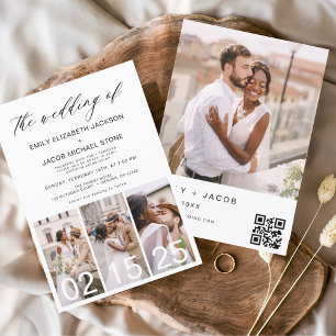 Papier Budget Le Mariage du code QR minimaliste Simple